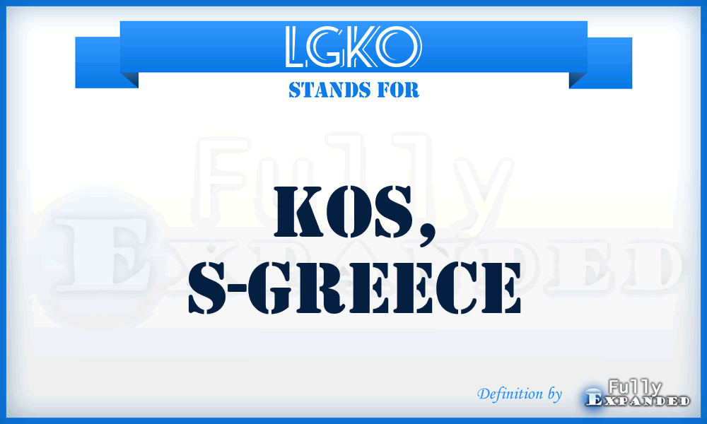 LGKO - Kos, S-Greece
