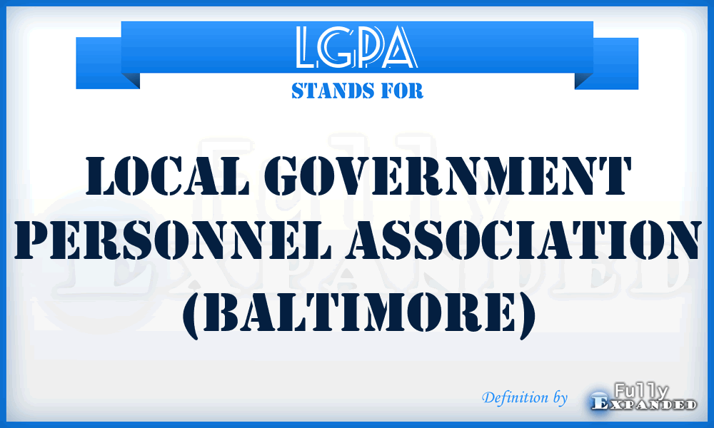 LGPA - Local Government Personnel Association (Baltimore)