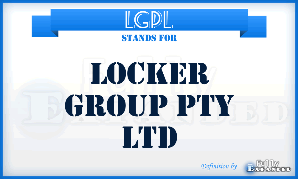 LGPL - Locker Group Pty Ltd