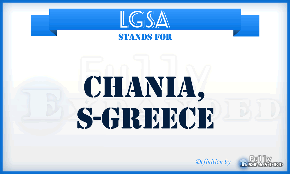 LGSA - Chania, S-Greece