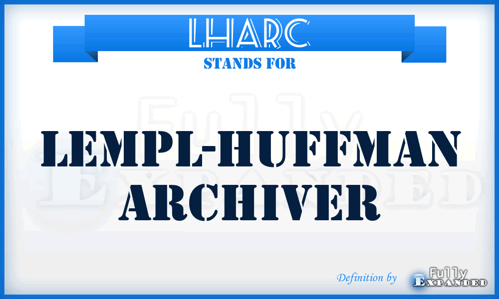 LHARC - Lempl-Huffman archiver