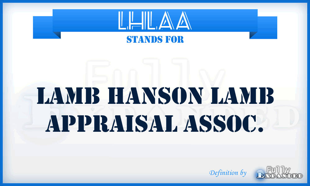 LHLAA - Lamb Hanson Lamb Appraisal Assoc.