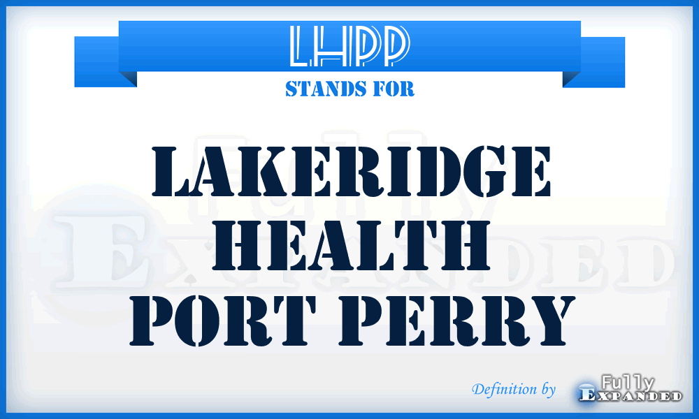 LHPP - Lakeridge Health Port Perry
