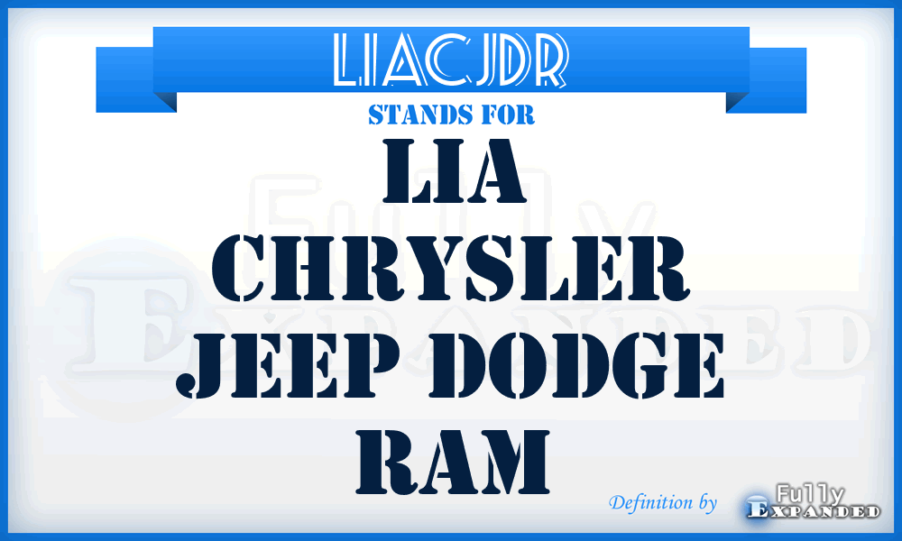 LIACJDR - LIA Chrysler Jeep Dodge Ram