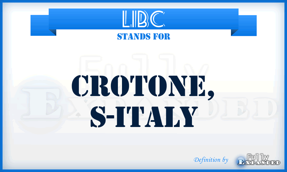 LIBC - Crotone, S-Italy