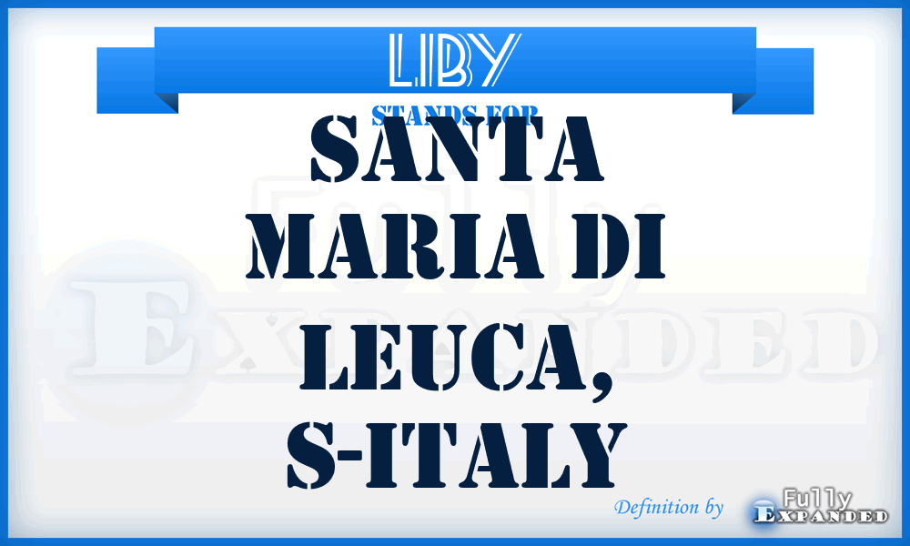 LIBY - Santa Maria di Leuca, S-Italy