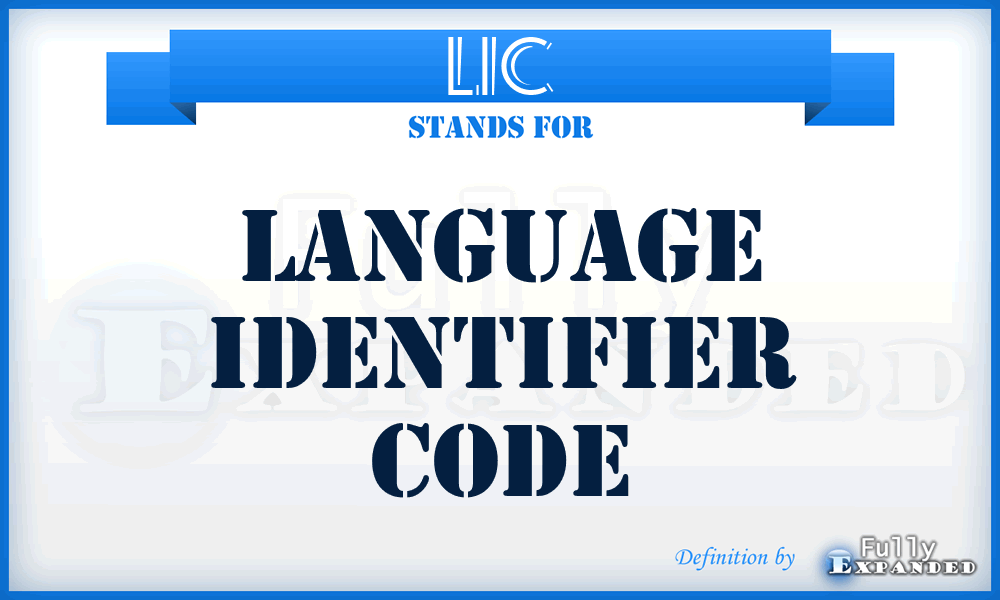 LIC - language identifier code