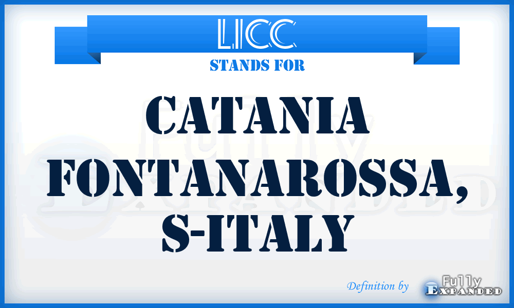 LICC - Catania Fontanarossa, S-Italy