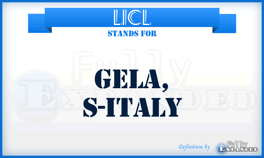 LICL - Gela, S-Italy