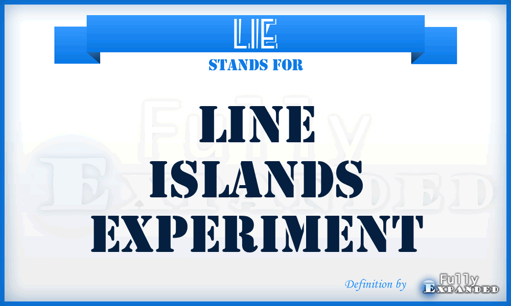 LIE - Line Islands Experiment