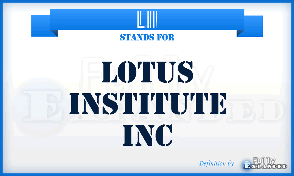 LII - Lotus Institute Inc