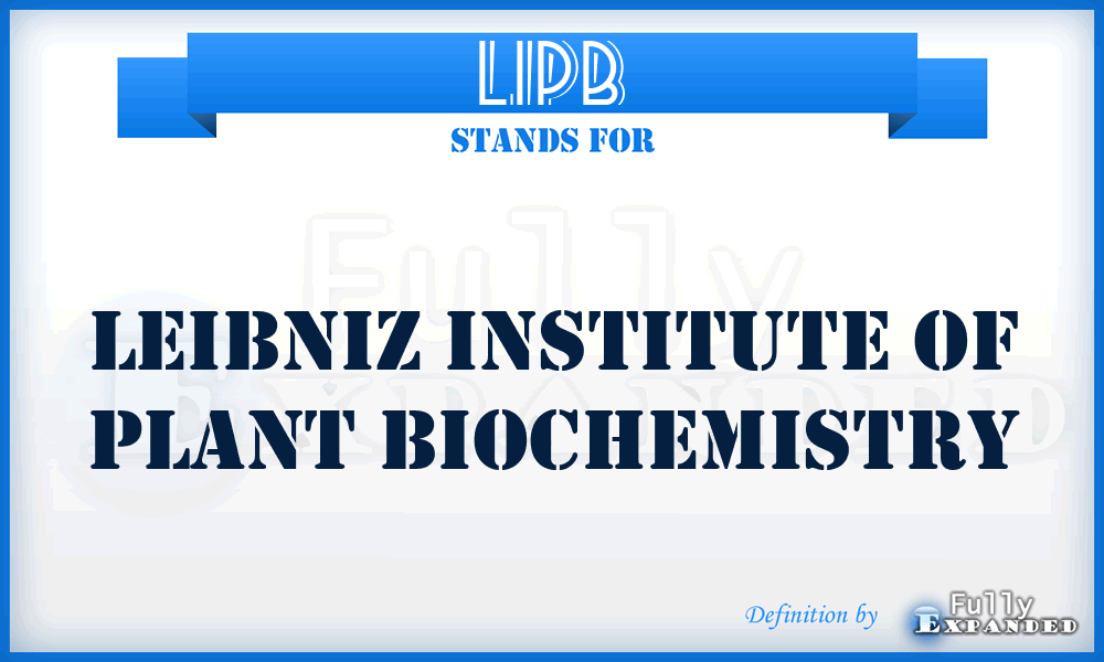 LIPB - Leibniz Institute of Plant Biochemistry