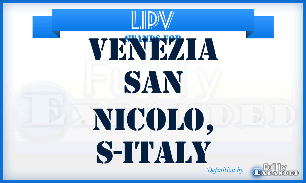 LIPV - Venezia San Nicolo, S-Italy