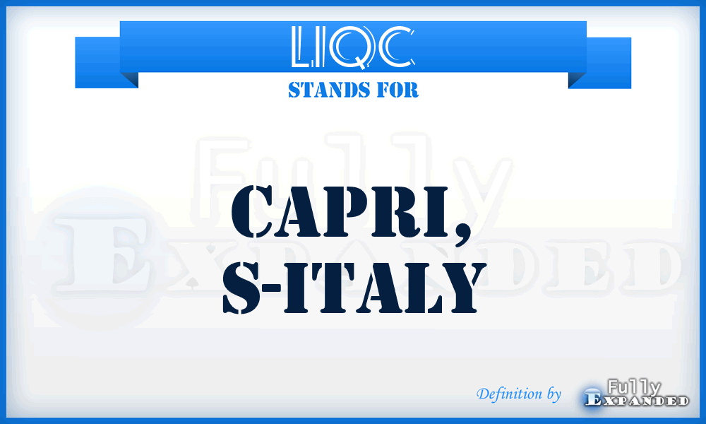 LIQC - Capri, S-Italy