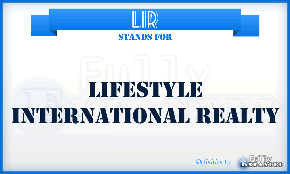 LIR - Lifestyle International Realty