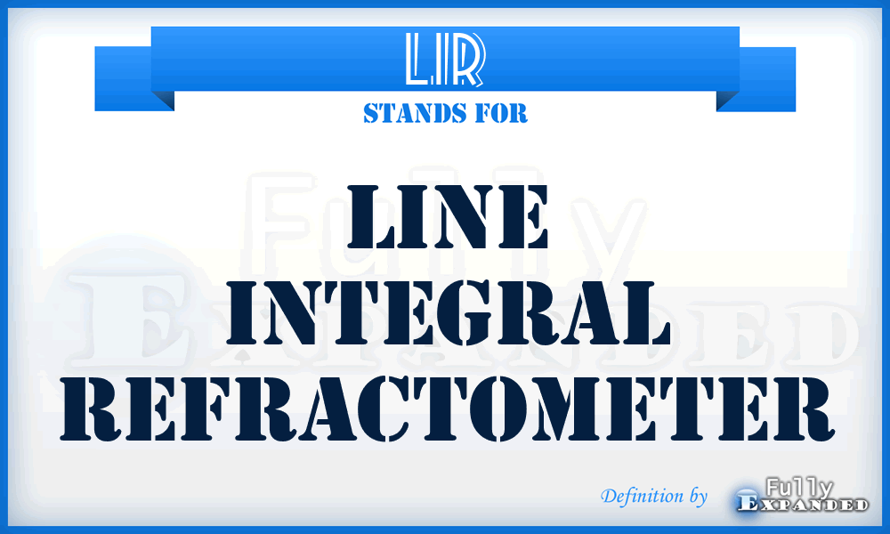 LIR - line integral refractometer