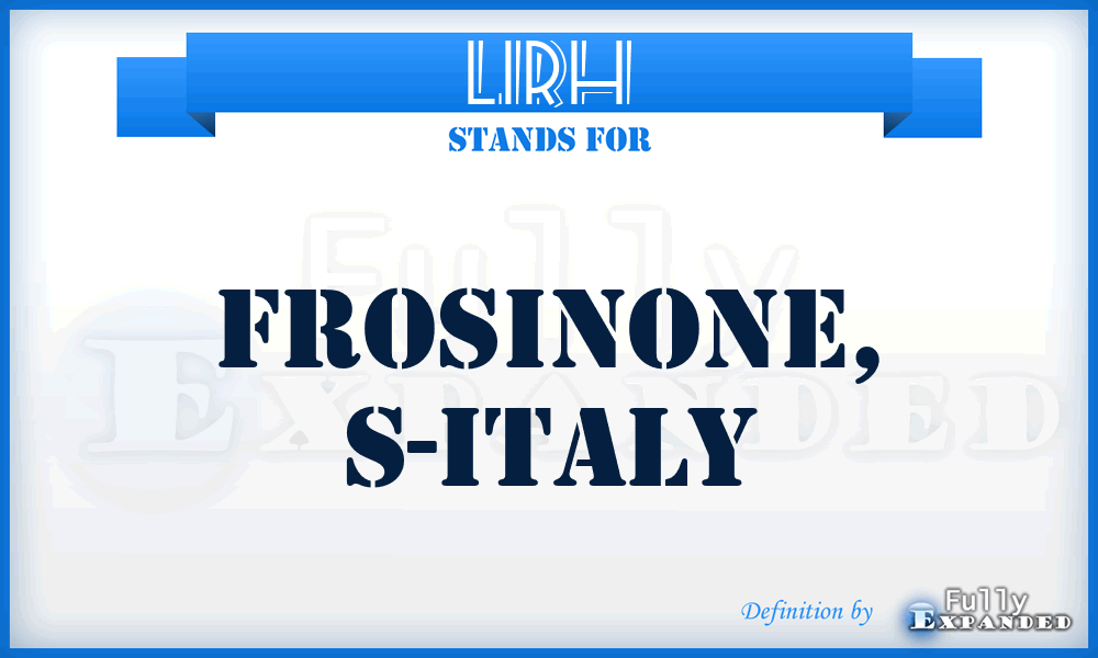 LIRH - Frosinone, S-Italy