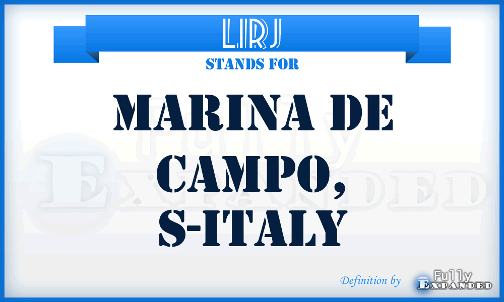 LIRJ - Marina de Campo, S-Italy