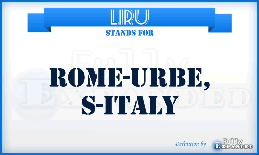 LIRU - Rome-Urbe, S-Italy