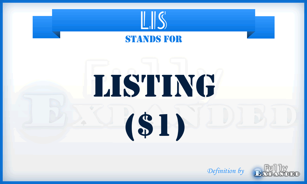 LIS - Listing ($1)