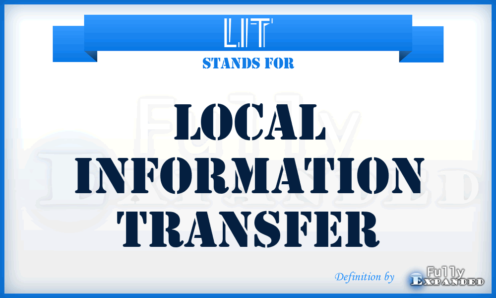 LIT - local information transfer