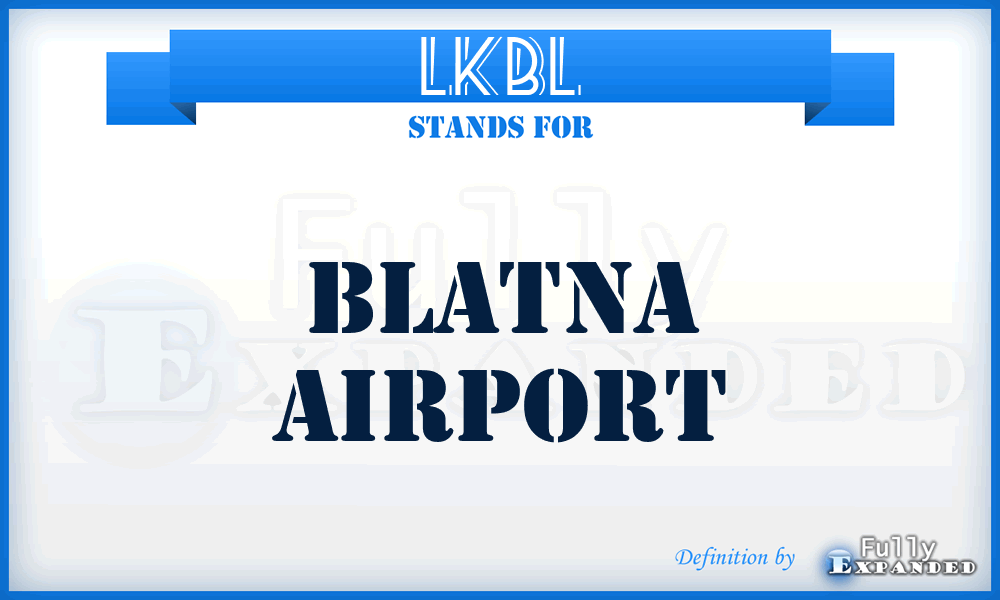 LKBL - Blatna airport
