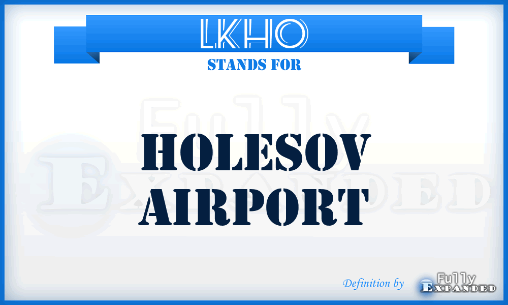 LKHO - Holesov airport