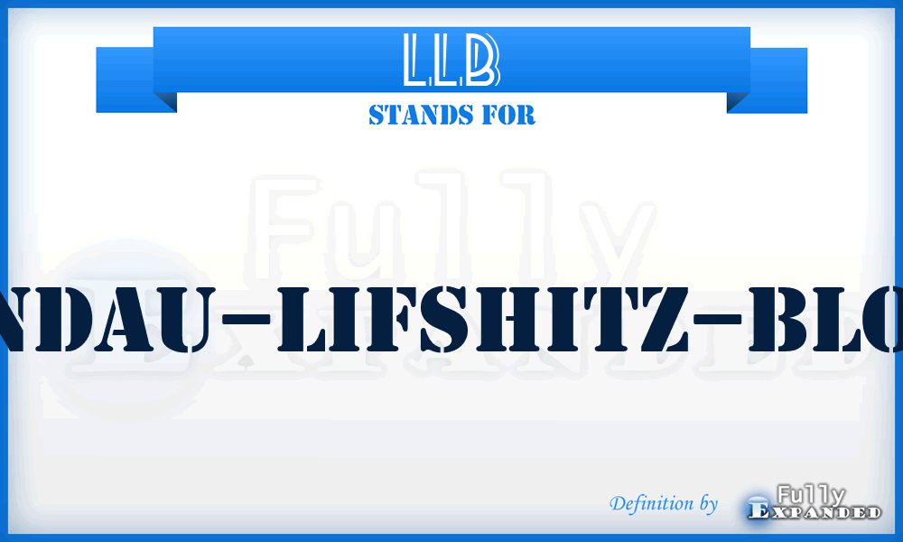 LLB - Landau–Lifshitz–Bloch