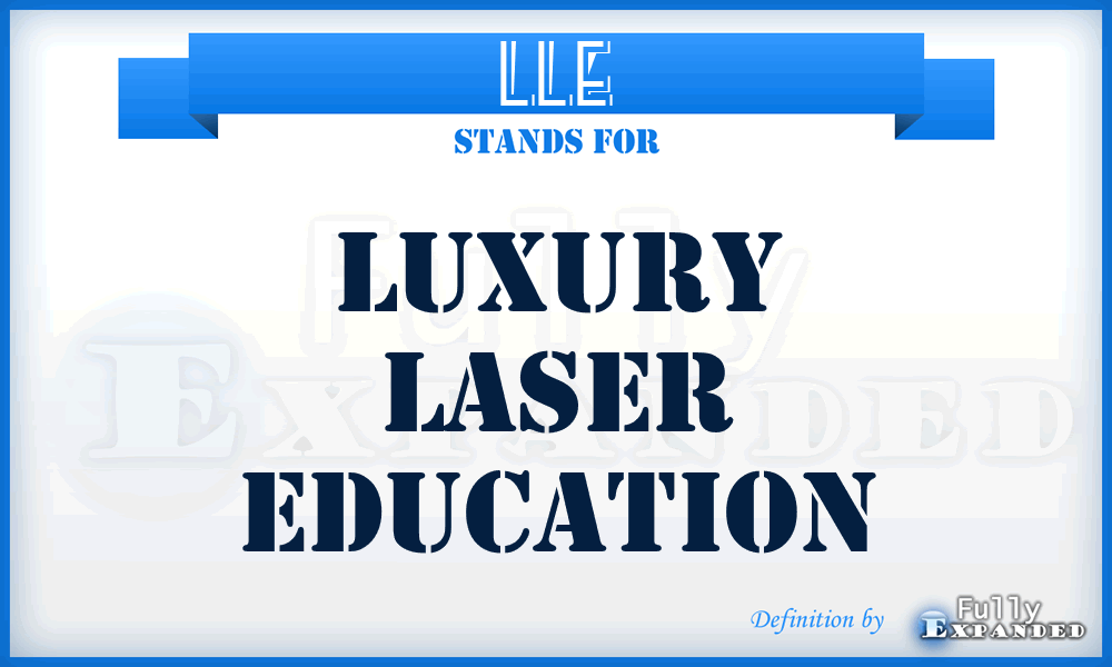 LLE - Luxury Laser Education