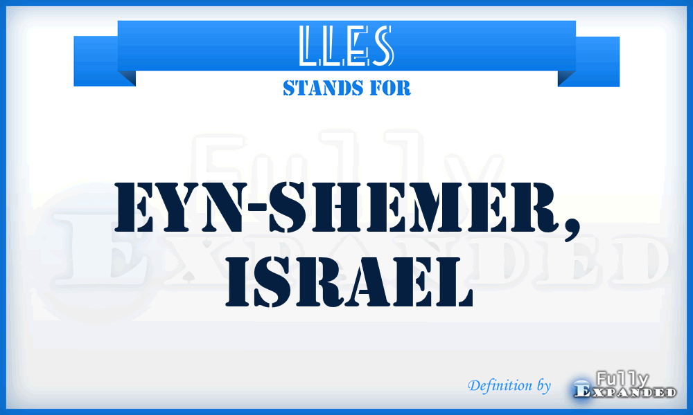 LLES - Eyn-Shemer, Israel