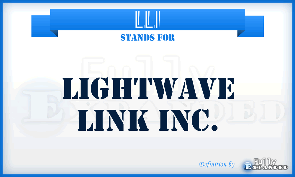 LLI - Lightwave Link Inc.