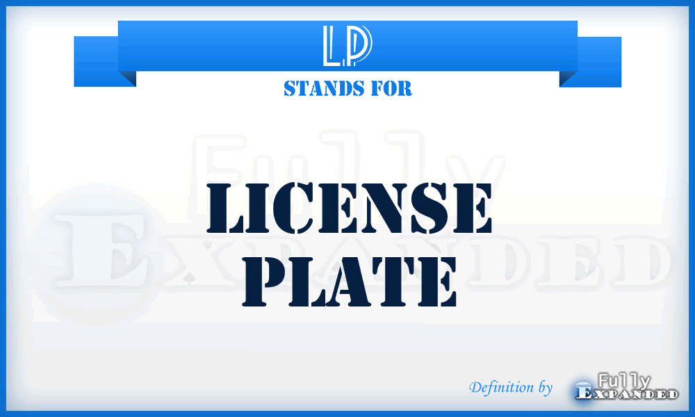 LP - License Plate