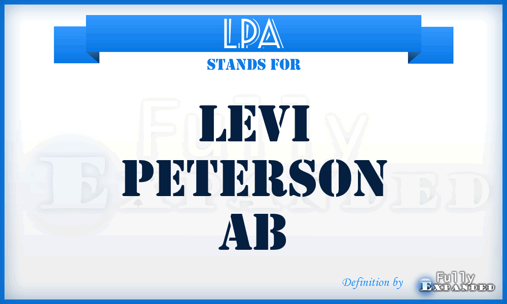 LPA - Levi Peterson Ab