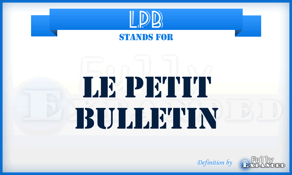 LPB - Le Petit Bulletin