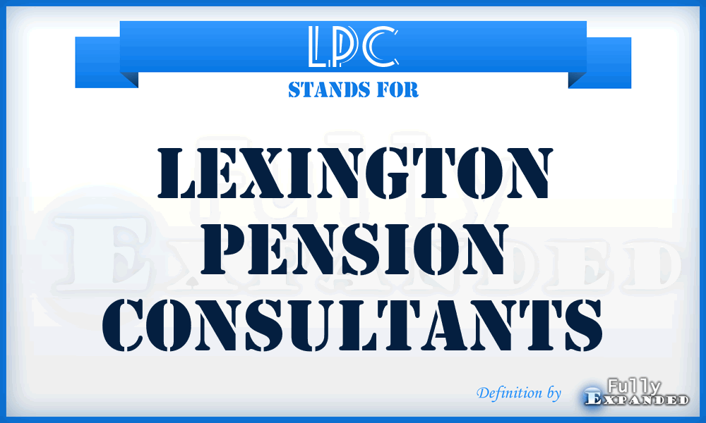 LPC - Lexington Pension Consultants