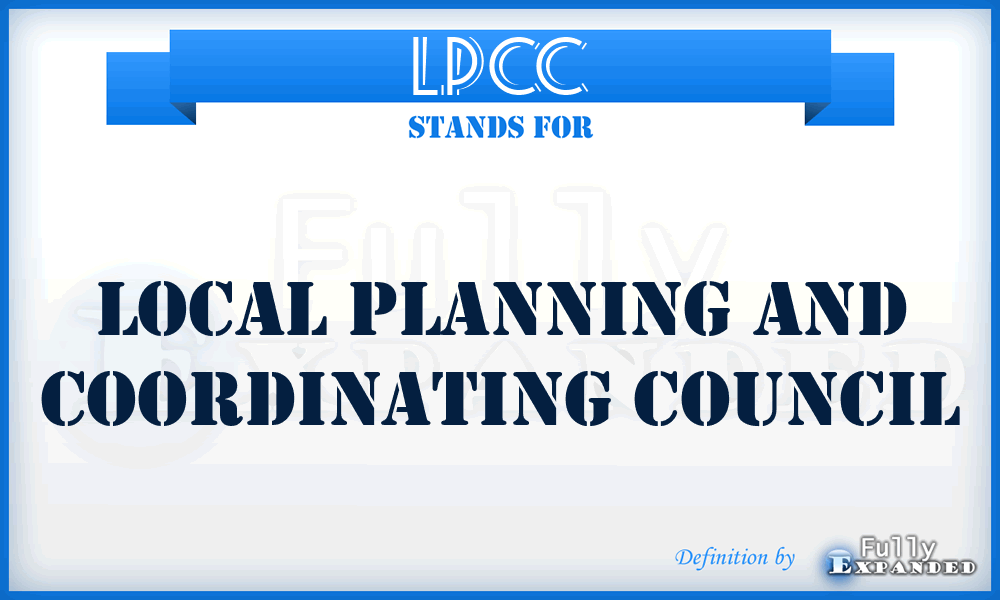 LPCC - Local Planning and Coordinating Council