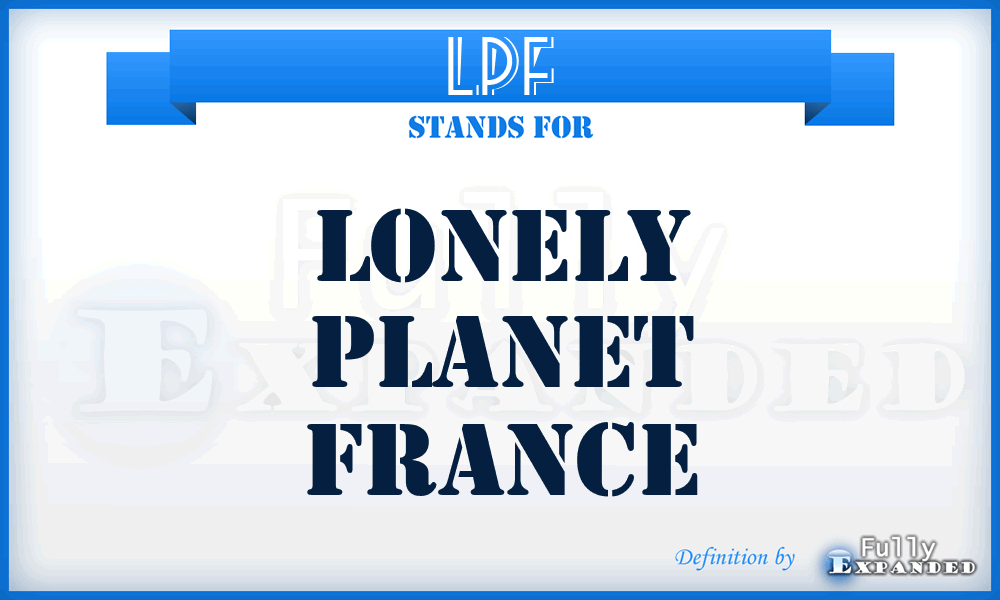 LPF - Lonely Planet France