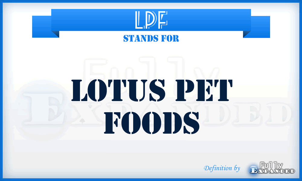 LPF - Lotus Pet Foods