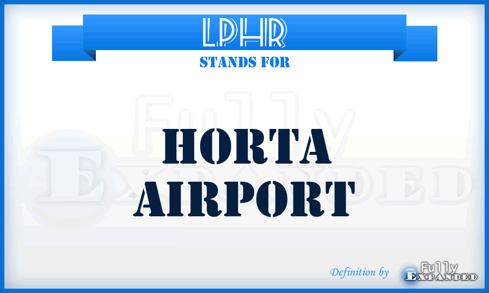 LPHR - Horta airport