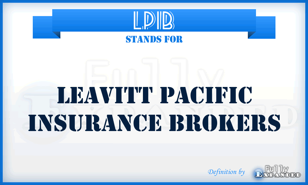 LPIB - Leavitt Pacific Insurance Brokers