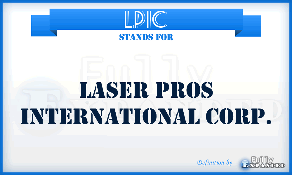 LPIC - Laser Pros International Corp.