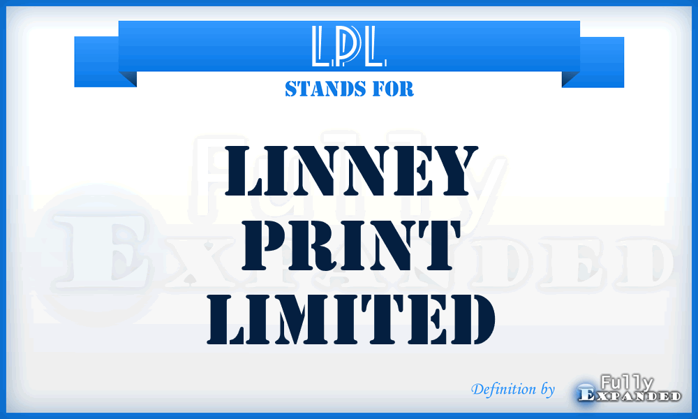 LPL - Linney Print Limited