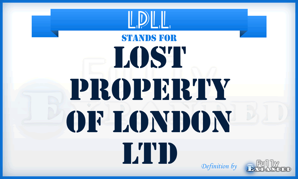 LPLL - Lost Property of London Ltd