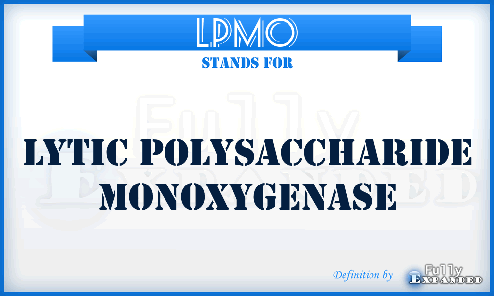 LPMO - lytic polysaccharide monoxygenase