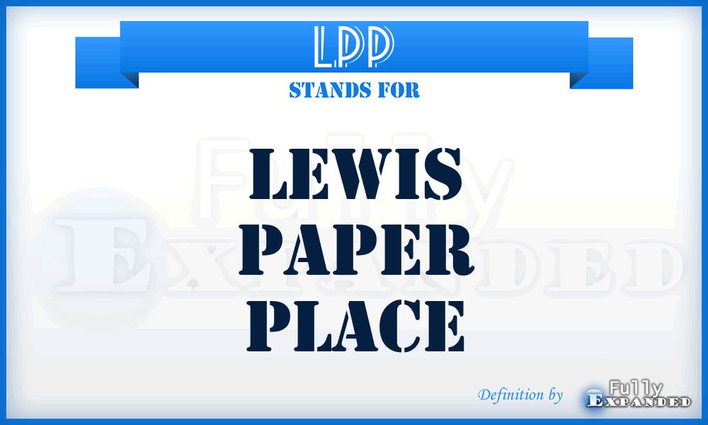 LPP - Lewis Paper Place