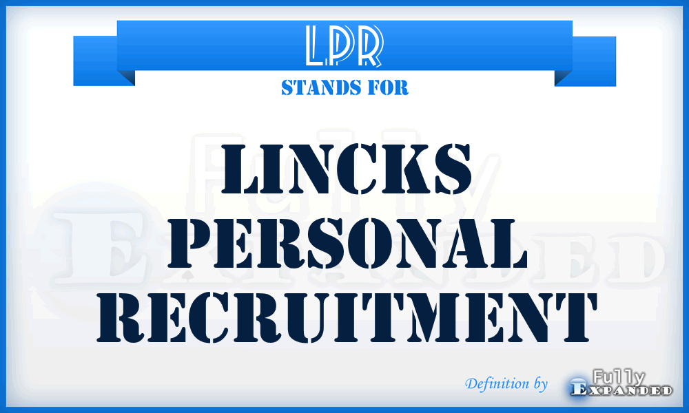 LPR - Lincks Personal Recruitment