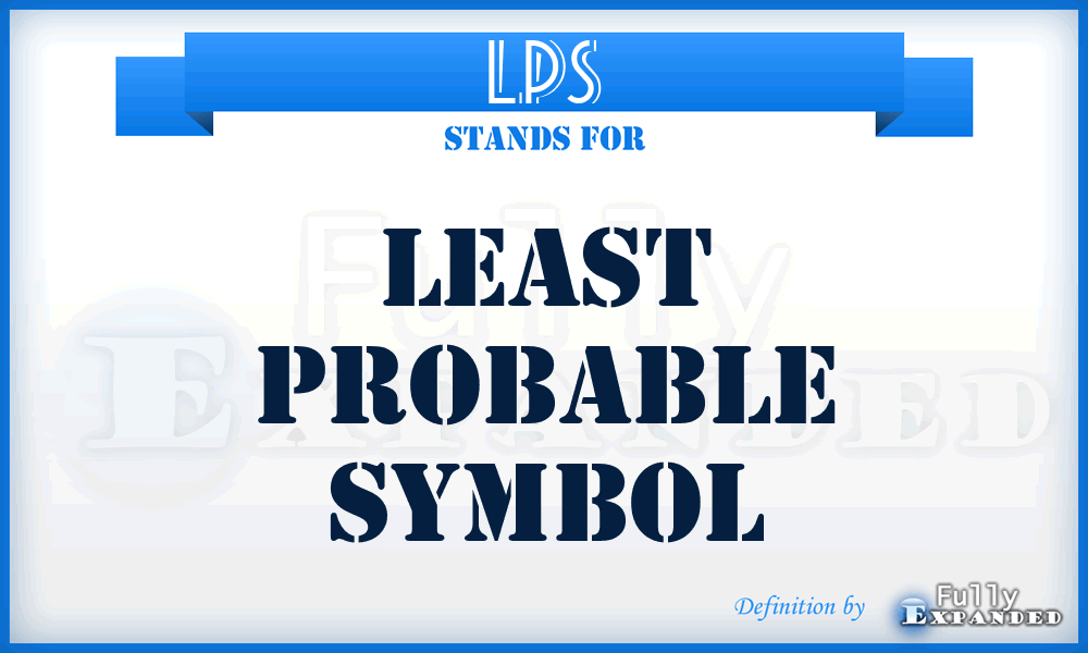LPS - Least Probable Symbol