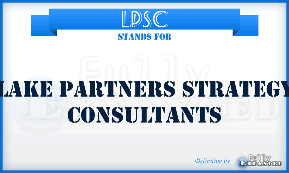 LPSC - Lake Partners Strategy Consultants