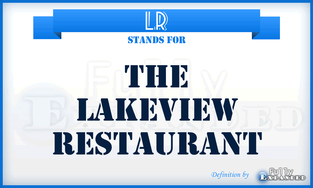 LR - The Lakeview Restaurant