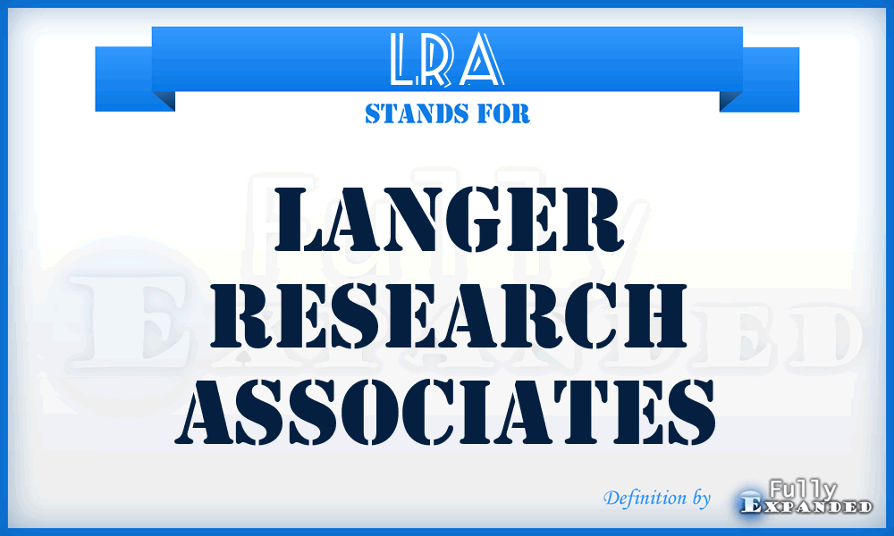 LRA - Langer Research Associates